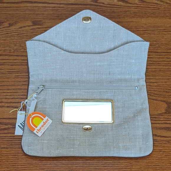 Vintage Theodor of California Large Linen Foldover Clutch - Picture 3 of 4